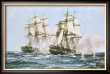 The Action Between the Java and Constitution Gerahmter Giclée-Druck von Montague Dawson