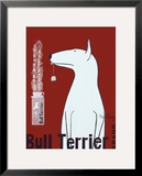 Bull Terrier Tea Framed Giclee Print by Ken Bailey