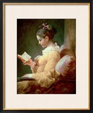Young Girl Reading Framed Giclee Print by Jean-Honoré Fragonard