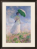 Woman with a Parasol Turned to the Right, 1886 Estampe encadrée par Claude Monet