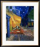Terrasse de café la nuit sur la place du Forum Estampe encadrée par Vincent van Gogh
