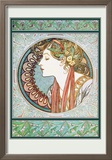Woman's Profile Posters by Alphonse Mucha