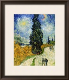 Road with Cypresses, c.1890 Framed Giclee Print by Vincent van Gogh