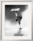 Snowboarder Doing a Handstand Framed Photographic Print by Kurt Olesek