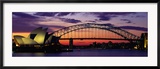 Hafenbrücke in Sydney bei Sonnenuntergang, Sydney, Australien Gerahmter Fotografie-Druck von Panoramic Images 