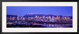 Twilight, Vancouver Skyline, British Columbia, Canada Framed Photographic Print by Panoramic Images 