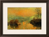 Setting Sun on the Seine at Lavacourt, Effect of Winter, 1880 Framed Giclee Print by Claude Monet