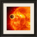 Gas-Giant Exoplanet Transiting Across the Face of Its Star Ingelijste fotodruk van Stocktrek Images