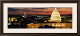 City Lit Up at Dusk, Washington D.C., USA Framed Photographic Print by Panoramic Images 
