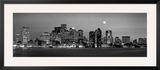 Black and White Skyline at Night, Boston, Massachusetts, USA Framed Photographic Print by Panoramic Images 