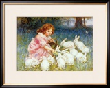 Feeding the Rabbits Framed Giclee Print by Frederick Morgan
