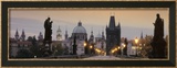 Lit Up Bridge at Dusk, Charles Bridge, Prague, Czech Republic Framed Photographic Print by Panoramic Images 