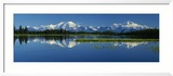 Reflection of Mountains in Lake, Mt. Foraker and Mt. Mckinley, Denali National Park, Alaska, USA Framed Photographic Print by Panoramic Images 