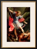 The Archangel Michael Defeating Satan Framed Giclee Print by Guido Reni