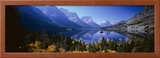 Mountains Reflected in Lake, Glacier National Park, Montana, USA Framed Photographic Print by Panoramic Images 