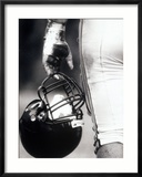 Low Angle View of An American Football Player Holding a Helmet Gerahmter Fotografie-Druck