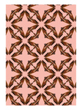 Pink Floral Moth Tiles Giclee Print by Belen Mena