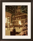 Faneuil Hall at Christmas with Snow, Boston, MA Framed Photographic Print by James Lemass