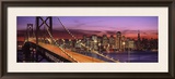 Bay Bridge Illuminated at Night, San Francisco, California, USA Framed Photographic Print by Panoramic Images 