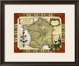 Wine Map of France Framed Giclee Print