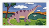 Dippy the Diplodocus Framed Giclee Print by Sophie Harding