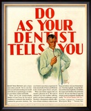 Dentists Lavoris Do As Your Dentist Tells You, USA, 1920 Affiches