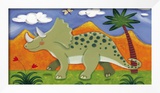 Timmy the Triceratops Framed Giclee Print by Sophie Harding