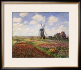 Tulip Fields with the Rijnsburg Windmill, 1886 Framed Giclee Print by Claude Monet