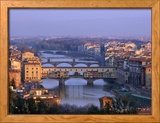 Ponte Vecchio and Arno River, Florence, Tuscany, Italy Framed Photographic Print by Steve Vidler
