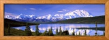 Snow Covered Mountains, Mountain Range, Wonder Lake, Denali National Park, Alaska, USA Gerahmter Fotografie-Druck von Panoramic Images 
