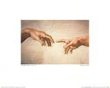 Creation of Adam Detail Poster von Michelangelo Buonarroti 