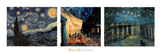 Starry Night Cafe Terrace Rhone Triptych Print by Vincent van Gogh