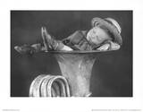 Boy Sleeping in Tuba Art Print Poster Masterprint
