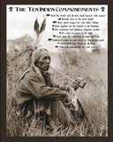 Ten Indian Commandments Native American Sitting Art Poster Print Posters