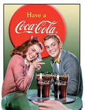 Coca Cola Coke Young Couple Tin Sign