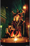 Dragon Wizard - & Child, Art Poster Print Poster