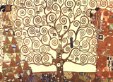 Gustav Klimt Tree of Life Gold Contrast Art Print Poster Posters