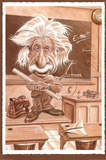 Albert Einstein Caricature in Classroom Art Print Poster Posters