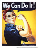 Rosie the Riveter (Female Worker - World War II) Art Poster Print Lámina maestra