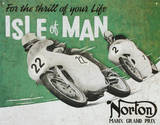 Norton Manx Grand Prix Isle of Man Motorcycle Racing Placa de lata