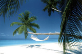 Maldive Island Tropical Hammock Art Poster Print Print