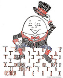 Humpty Dumpty Text Art Print Poster Posters