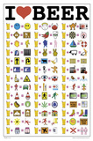 I Heart Beer (Funny List) Art Poster Print Poster