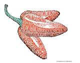 Chili Peppers Spicy Hot Text Art Print Poster Fotografia