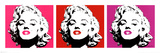 Marilyn Monroe Pop ArtTriptych, Red Movie Poster Print Poster