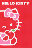 Hello Kitty (Red Apple, Red Background) Art Poster Print Print