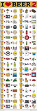 I Heart Beer 2 (Funny List, Door) Art Poster Print Poster
