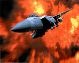 F-15A Eagle fighter plane w/ Flames Art Print POSTER Prints