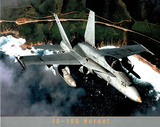 FA-18A Hornet over Coastline Art Print POSTER military Poster