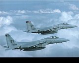F-15 Jets (In Sky) Art Poster Print Posters